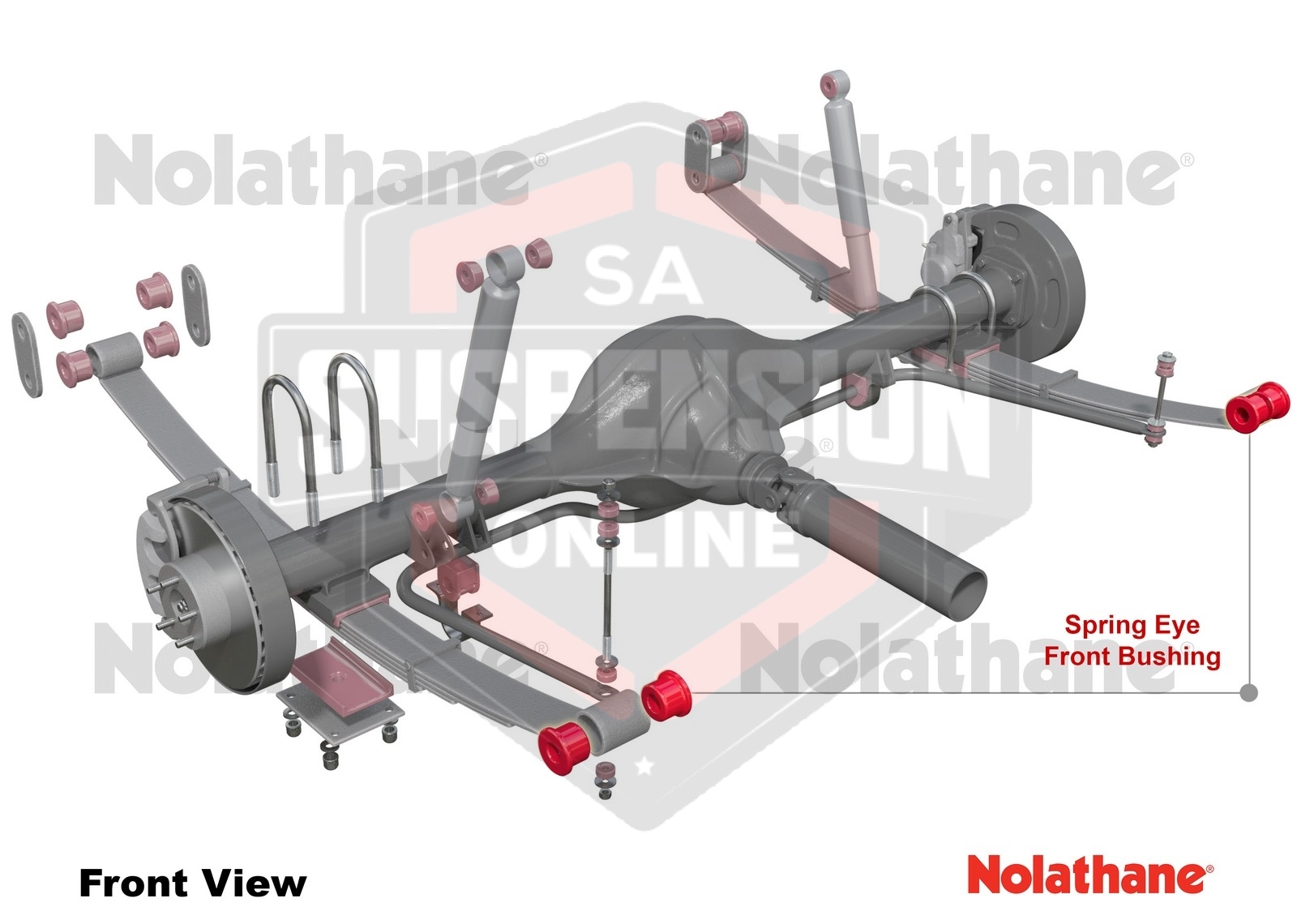 Leaf Spring - Front Eye Bushing Kit (bushing- Leaf Spring) Fits Rear 